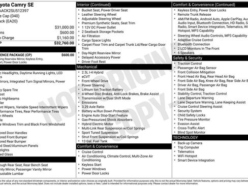 Used 2025 Toyota Camry SE w/ Convenience Package FWD image 42