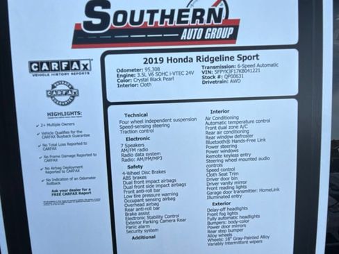 Used 2019 Honda Ridgeline Sport image 13