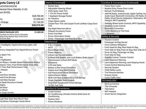 Used 2025 Toyota Camry LE w/ Convenience Package FWD image 6