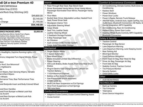 Used 2024 Audi Q4 e-tron Premium w/ Convenience Package RWD image 31