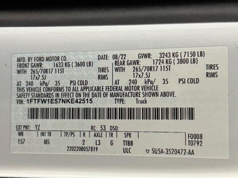 Used 2022 Ford F150 XLT w/ Equipment Group 301A Mid AWD/4WD image 72