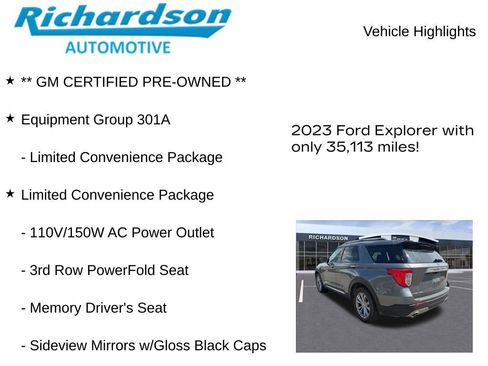 Used 2023 Ford Explorer Limited w/ Equipment Group 301A AWD/4WD image 10