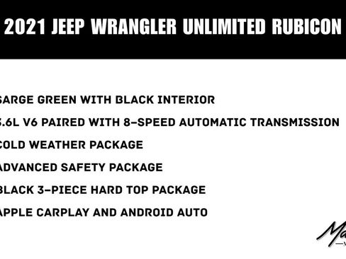 Used 2021 Jeep Wrangler Unlimited Rubicon w/ Safety Group AWD/4WD image 2