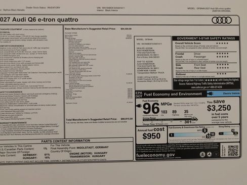 New 2027 Audi Q6 e-tron Prestige AWD/4WD image 37