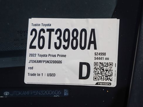 Certified 2022 Toyota Prius Prime Limited FWD image 27