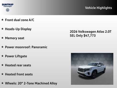 New 2026 Volkswagen Atlas SEL image 7