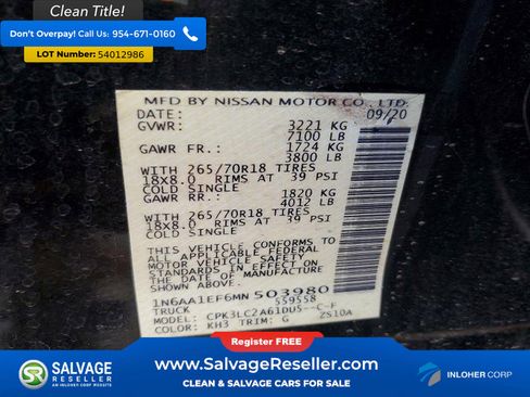Used 2021 Nissan Titan SV w/ SV Convenience Package RWD image 16