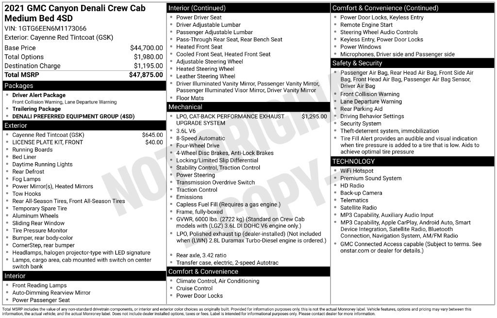 Used 2021 GMC Canyon Denali AWD/4WD image 1