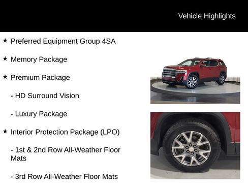 Used 2020 GMC Acadia SLT w/ Premium Package AWD/4WD image 7