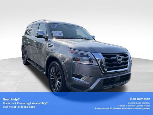 Used 2023 Nissan Armada Platinum w/ Captain's Chairs Package RWD image 2