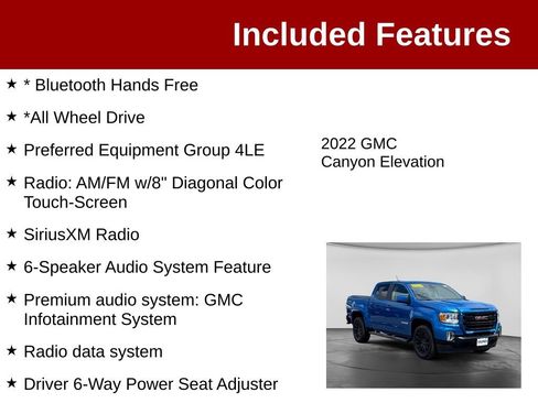 Used 2022 GMC Canyon Elevation w/ Trailering Package AWD/4WD image 3