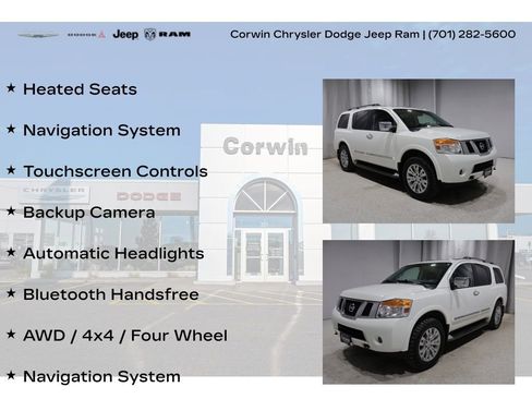 Used 2015 Nissan Armada Platinum w/ 2nd Row Captain Seat Package AWD/4WD image 8