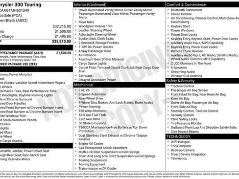 Used 2021 Chrysler 300 Touring w/ Sport Appearance Package image 38