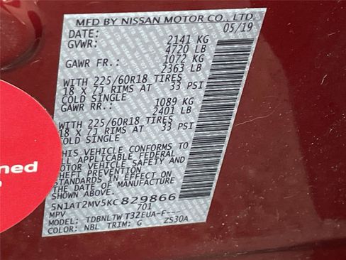 Used 2019 Nissan Rogue SV w/ Sun & Sound Touring Package AWD/4WD image 33