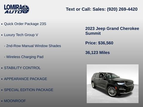 Used 2023 Jeep Grand Cherokee Summit w/ Luxury Tech Group V AWD/4WD image 8