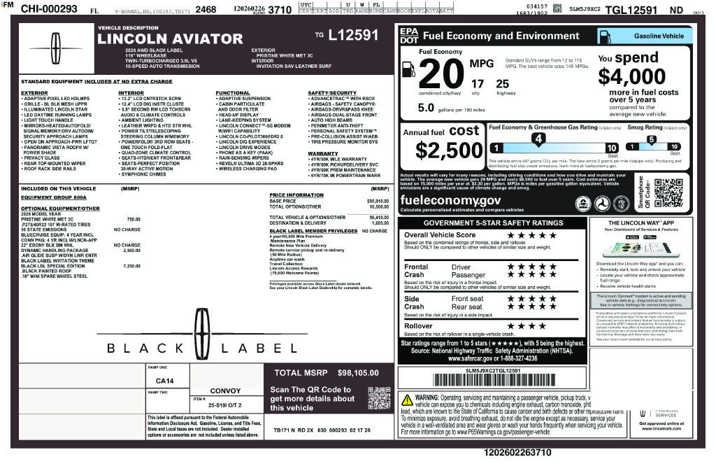 New 2026 Lincoln Aviator Black Label w/ Black Label Special Edition AWD/4WD image 27