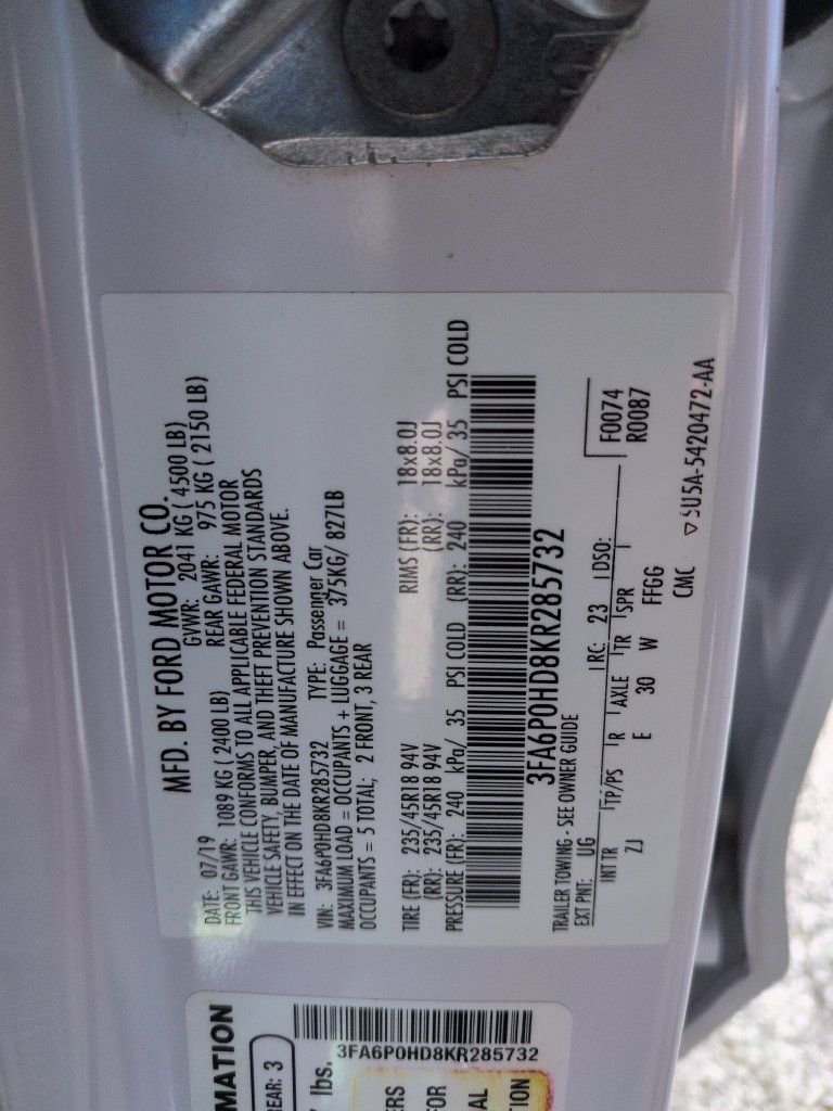 Used 2019 Ford Fusion SE w/ Equipment Group 151A FWD image 29