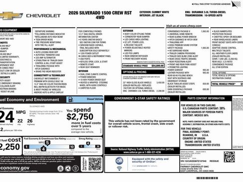 New 2026 Chevrolet Silverado 1500 RST w/ Safety Package AWD/4WD image 4