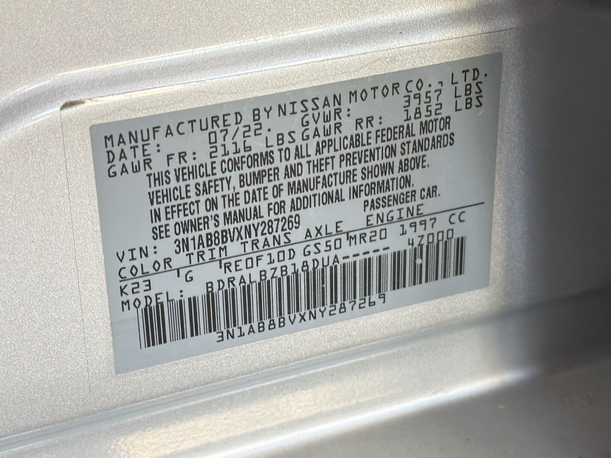 Used 2022 Nissan Sentra S FWD image 12