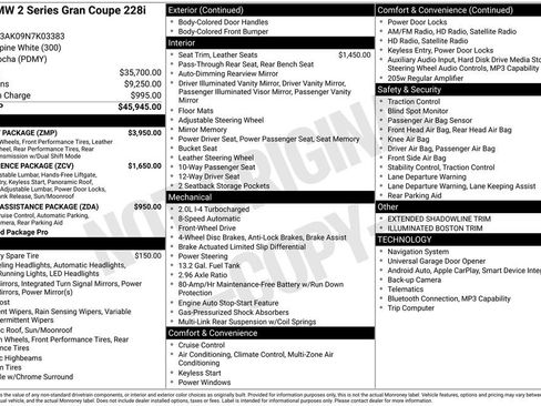 Used 2022 BMW 228i Gran Coupe w/ M Sport Package FWD image 7