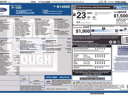 Used 2023 Ford F150 Platinum w/ Equipment Group 701A High AWD/4WD image 2
