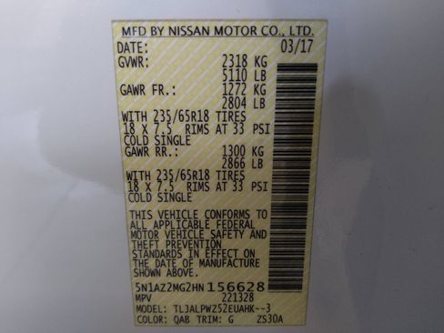 Used 2017 Nissan Murano S w/ Navigation Package FWD image 33