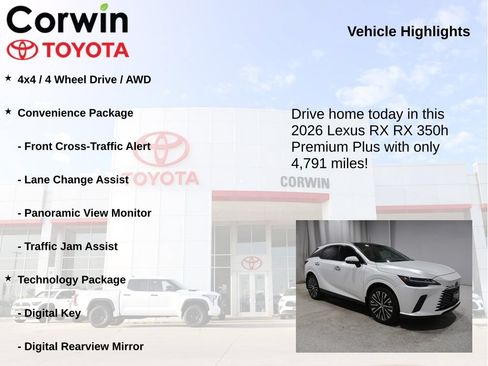 Used 2026 Lexus RX 350 w/ Convenience Package AWD/4WD image 7