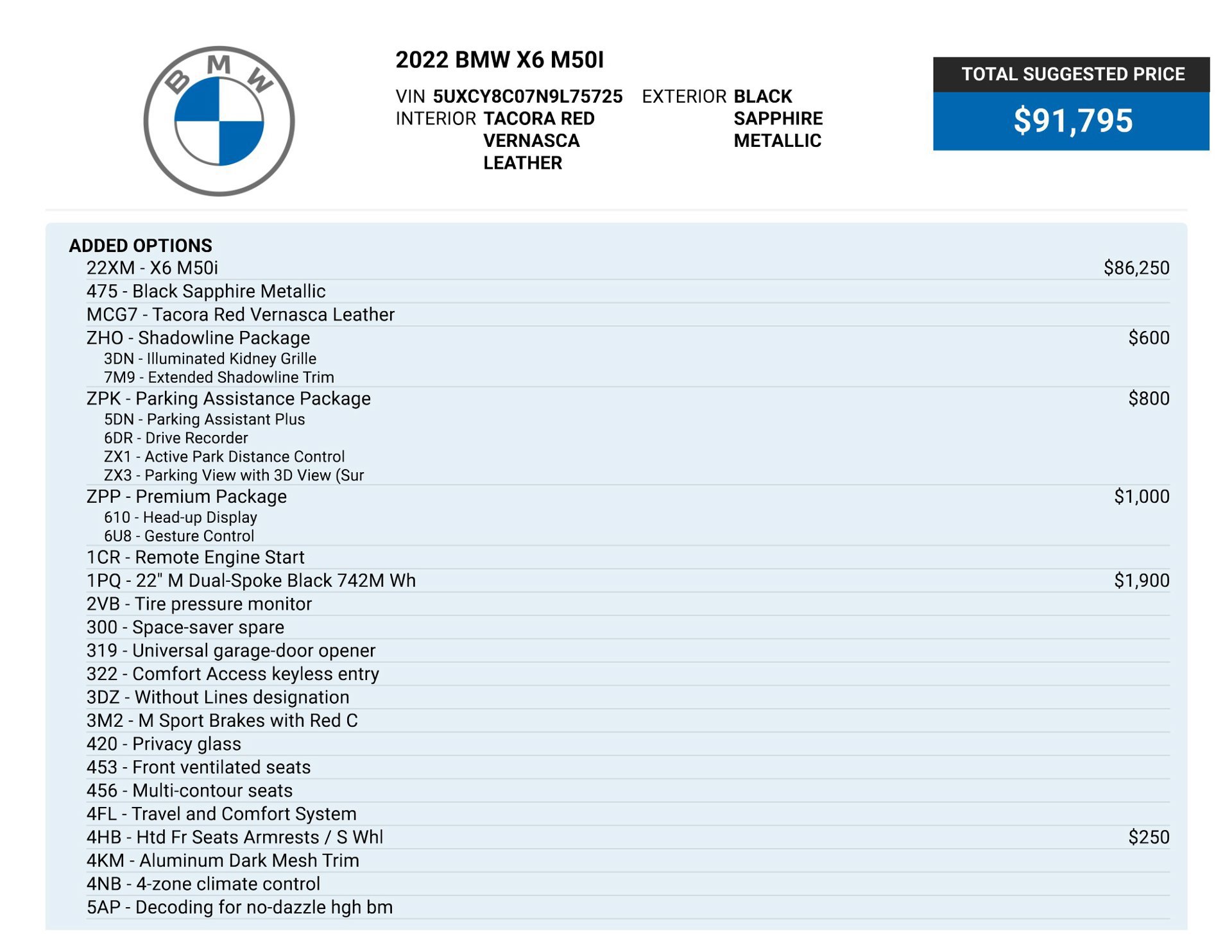 Used 2022 BMW X6 M50i w/ Premium Package AWD/4WD image 83