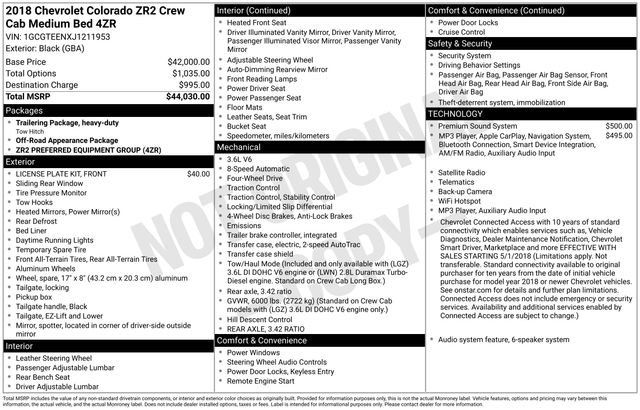 Used 2018 Chevrolet Colorado ZR2 AWD/4WD image 9