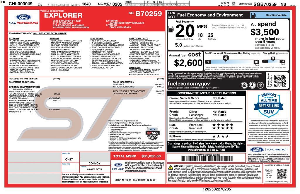 Used 2025 Ford Explorer ST w/ Sun And Sound Package AWD/4WD image 4