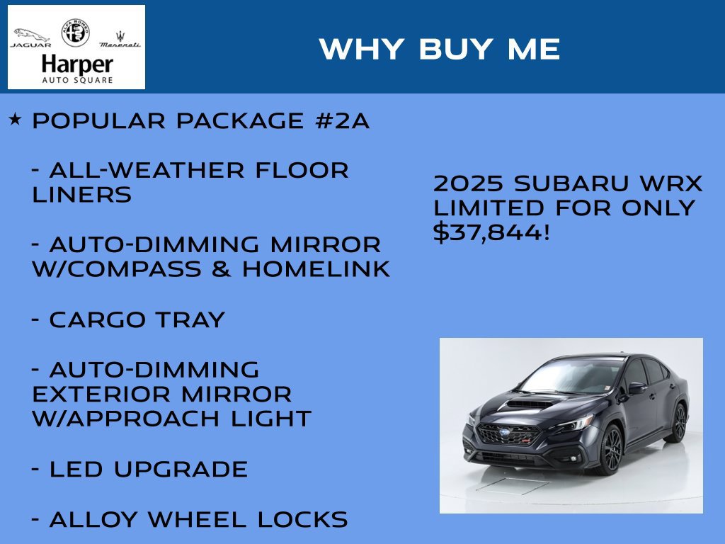 Used 2025 Subaru WRX Limited w/ Popular Package #2A AWD/4WD image 2