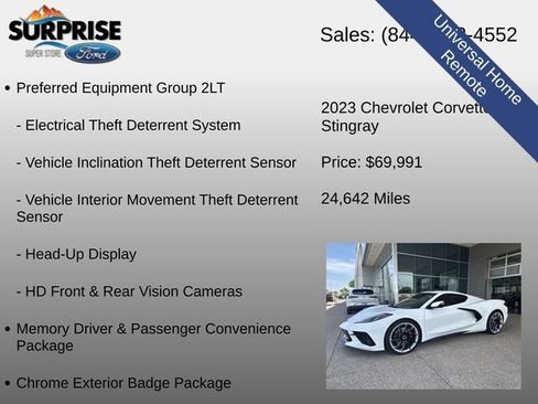 Used 2023 Chevrolet Corvette Stingray Preferred Cpe w/ Z51 Performance Package RWD image 19