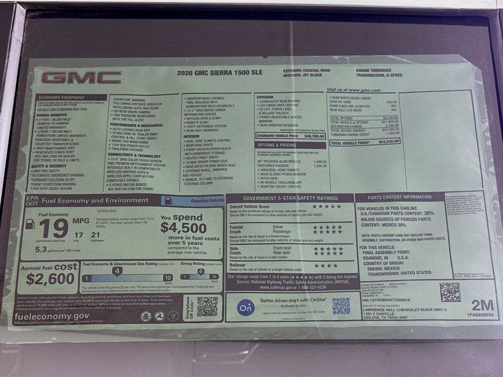 New 2026 GMC Sierra 1500 SLE w/ Preferred Package RWD image 20