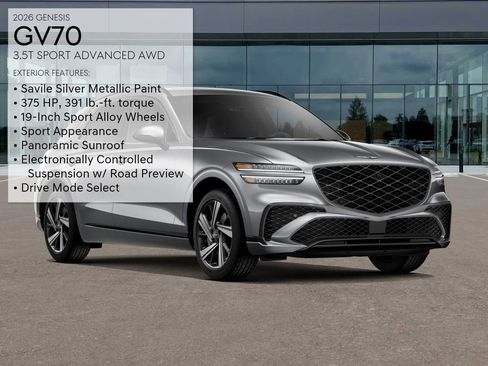 New 2026 Genesis GV70 3.5T Sport Advanced AWD/4WD image 3