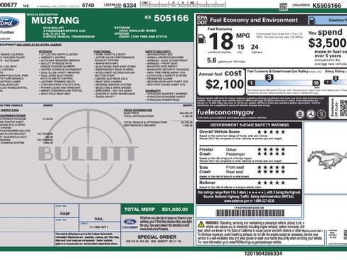 Certified 2019 Ford Mustang Bullitt w/ Bullitt Electronics Package image 10