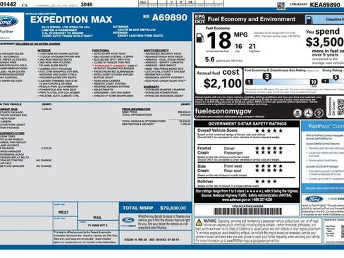 Used 2019 Ford Expedition Max Limited w/ Equipment Group 303A AWD/4WD image 4