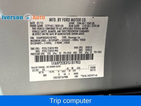 Used 2015 Ford Taurus SEL w/ Equipment Group 201A image 15