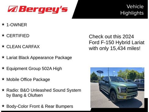 Certified 2024 Ford F150 Lariat w/ Equipment Group 502A High AWD/4WD image 5