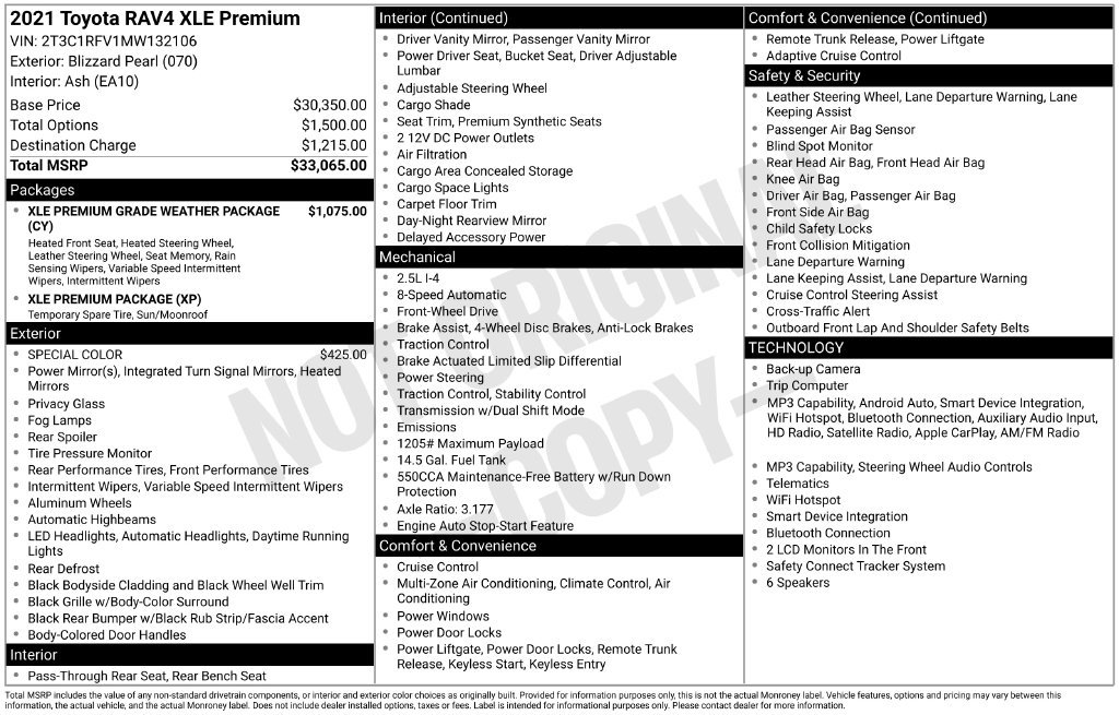 Used 2021 Toyota RAV4 XLE Premium FWD image 10