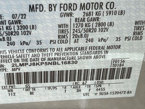 Certified 2022 Lincoln Nautilus Reserve w/ Equipment Group 201A image 34