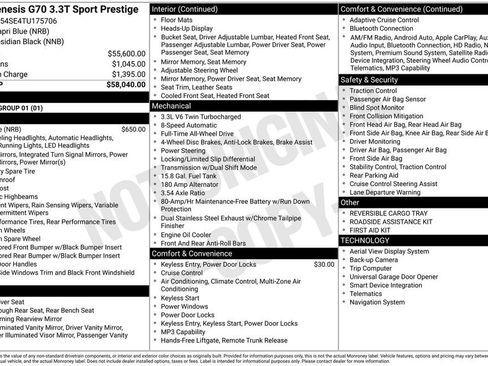 New 2026 Genesis G70 3.3T Sport Prestige AWD/4WD image 25