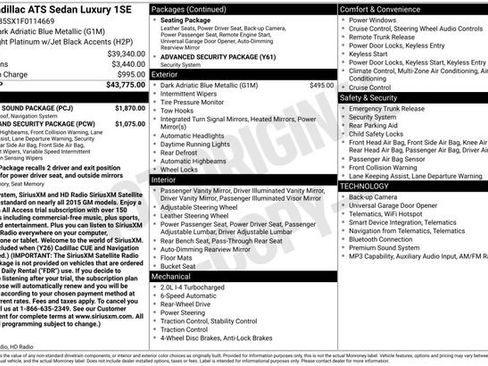 Used 2015 Cadillac ATS Luxury w/ Sun And Sound Package RWD image 15