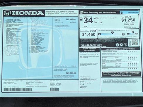 New 2026 Honda Civic Sport image 17