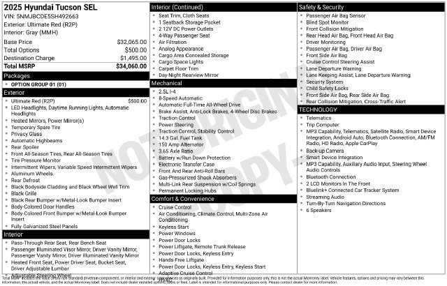 Used 2025 Hyundai Tucson SEL AWD/4WD image 3