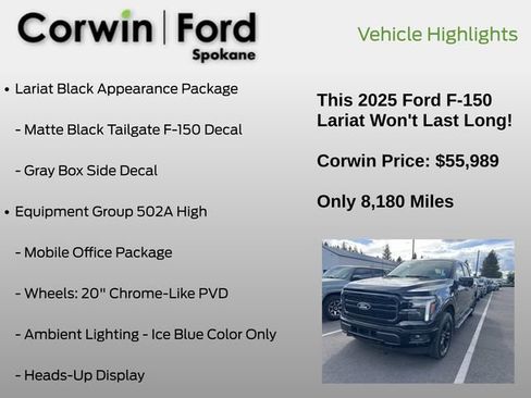 Used 2025 Ford F150 Lariat w/ Equipment Group 502A High AWD/4WD image 12