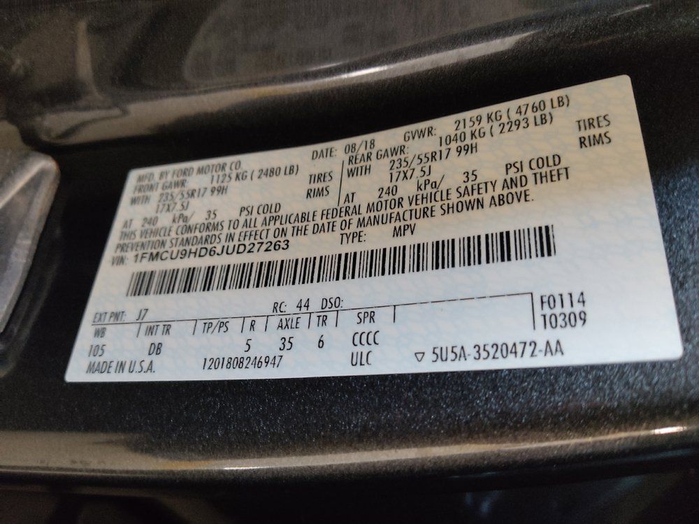 Used 2018 Ford Escape SEL AWD/4WD image 33