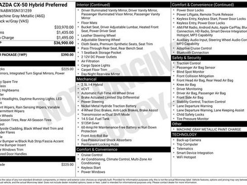 Certified 2025 MAZDA CX-50 2.5 Hybrid w/ Weather Package AWD/4WD image 19