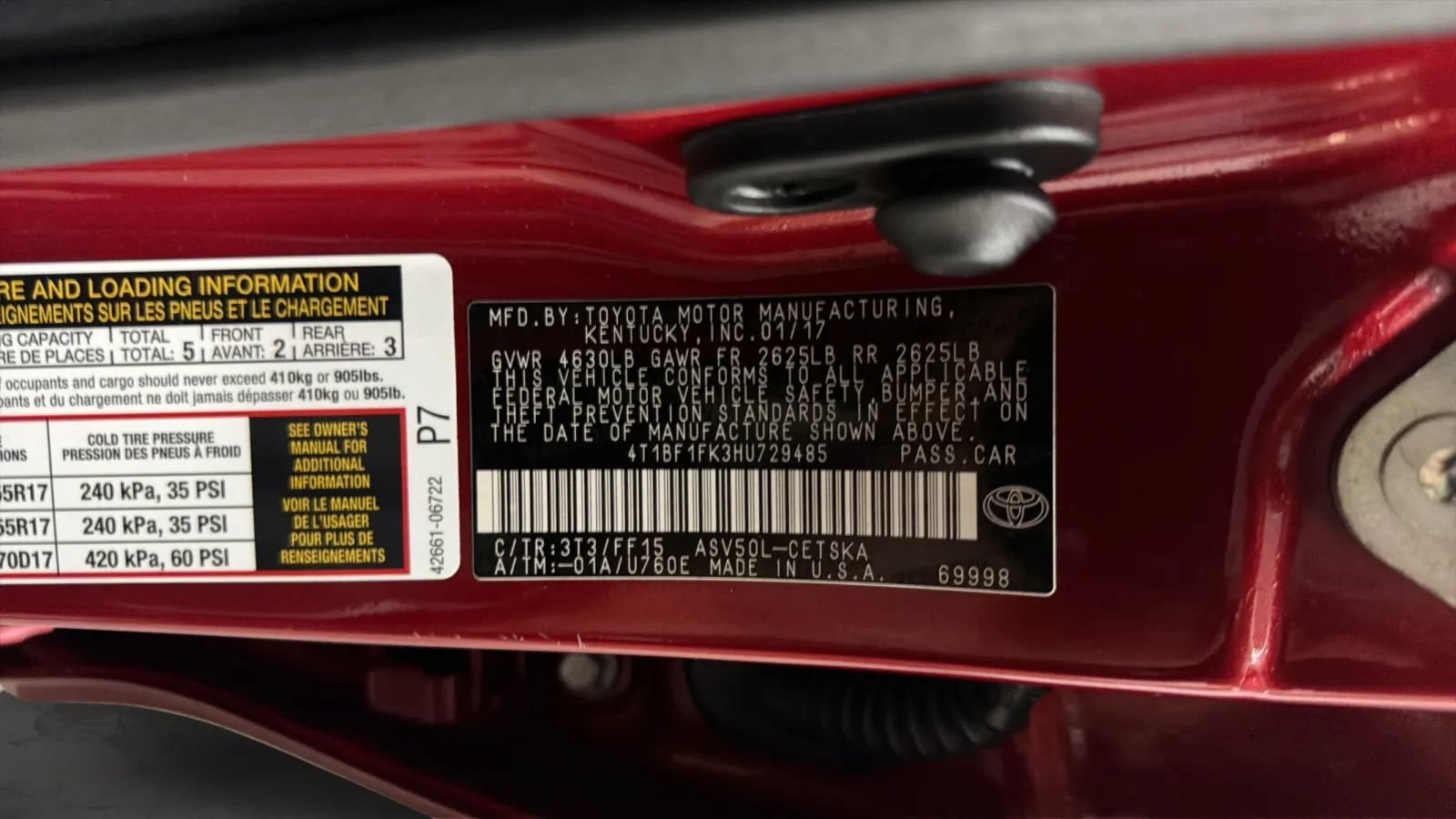 Used 2017 Toyota Camry SE w/ Protection Package (Q2) FWD image 29
