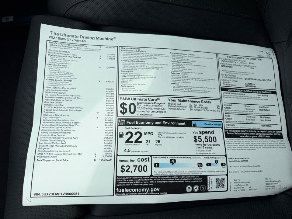 New 2027 BMW X7 xDrive40i w/ Executive Package AWD/4WD image 33