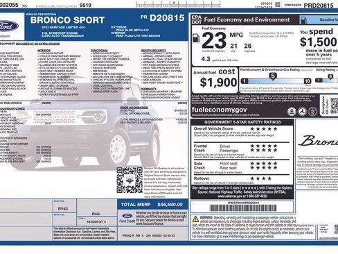 Used 2023 Ford Bronco Sport Heritage Limited AWD/4WD image 5